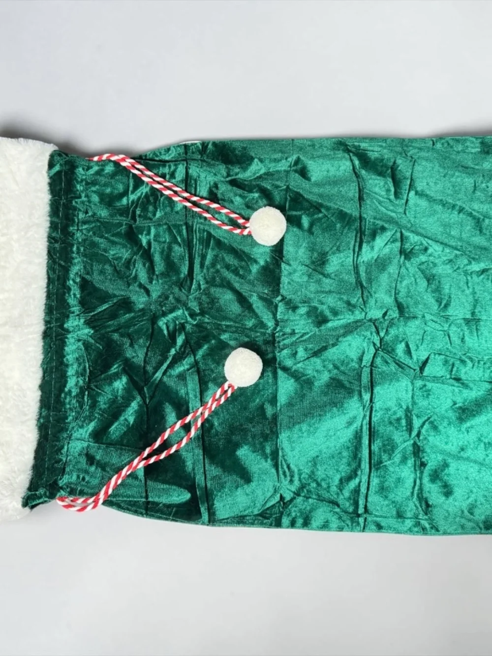 2 Pc Velvet Santa Sack Set Green Christmas Gift Bags Large Drawstring